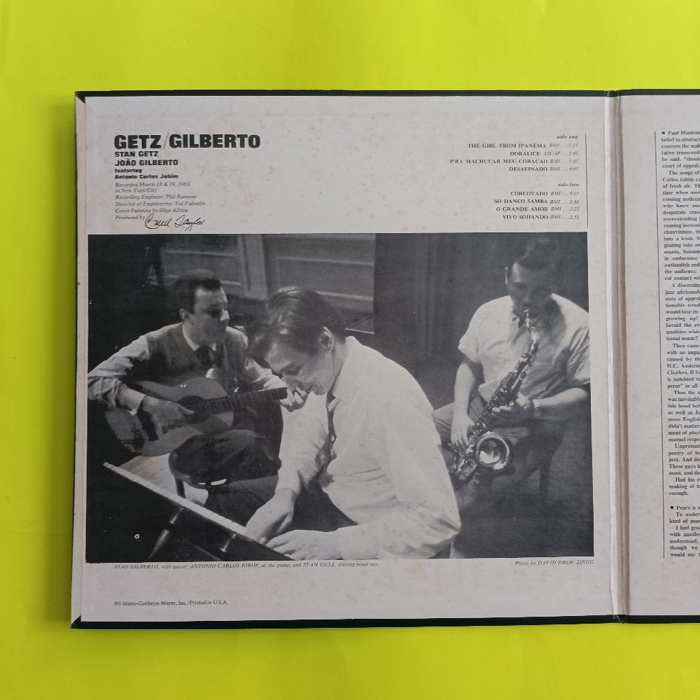 Stan Getz / Joao Gilberto - Getz / Gilberto OG Mono - 1964 - V-8545 - Used - VG++ - Vinyl