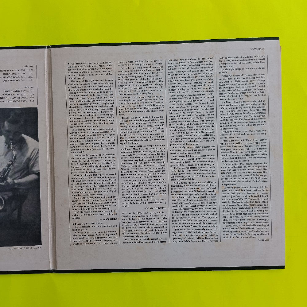 Stan Getz / Joao Gilberto - Getz / Gilberto OG Mono - 1964 - V-8545 - Used - VG++ - Vinyl