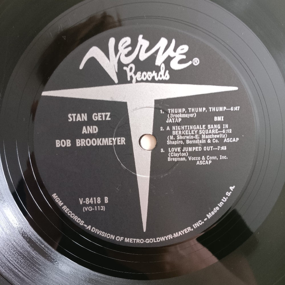 Stan Getz & Bob Brookmeyer - Recorded Fall 1961 MONO - 1961 - V-8418 - Used - VG++ - Vinyl