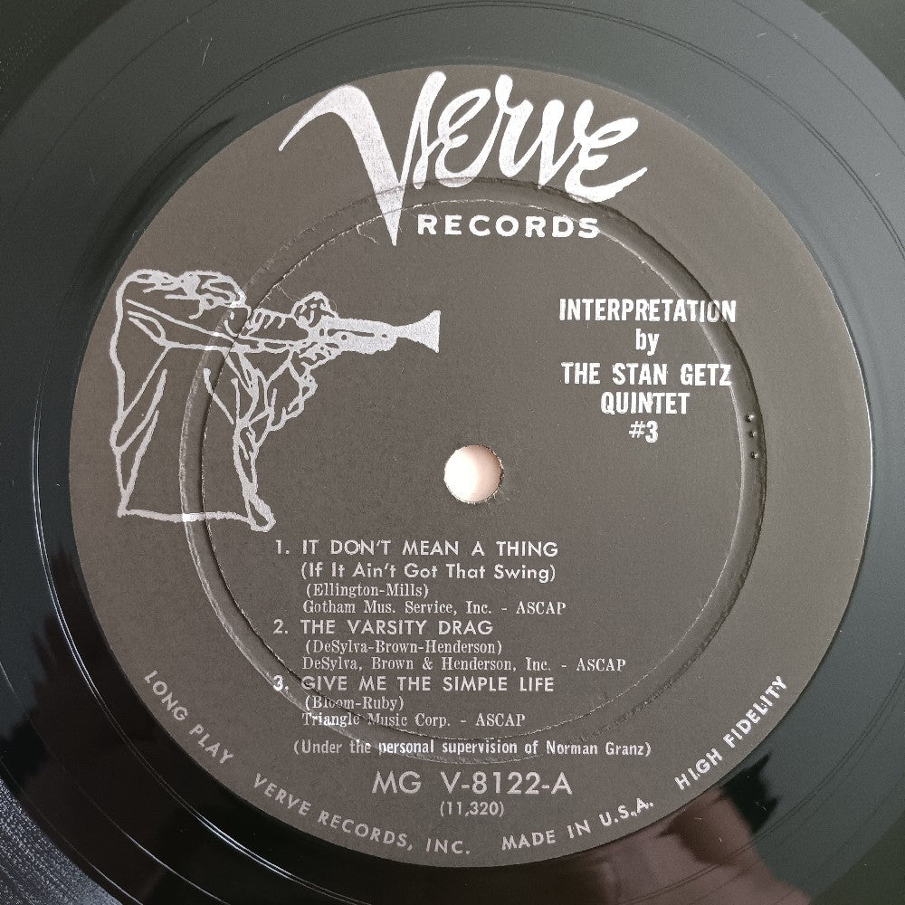 Stan Getz Quintet - Interpretations By Stan Getz #3 OG DG MONO - 1957 - MG V-8122 - Used - VG++ - Vinyl
