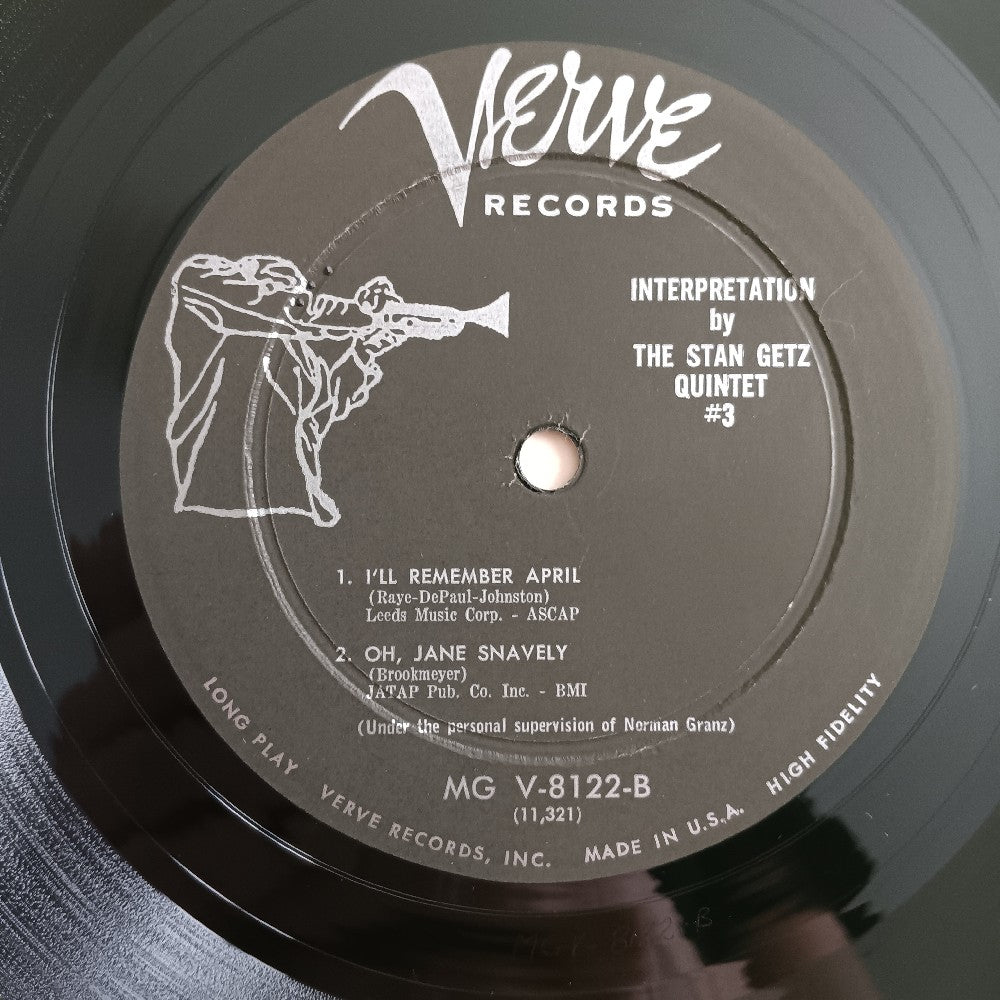 Stan Getz Quintet - Interpretations By Stan Getz #3 OG DG MONO - 1957 - MG V-8122 - Used - VG++ - Vinyl