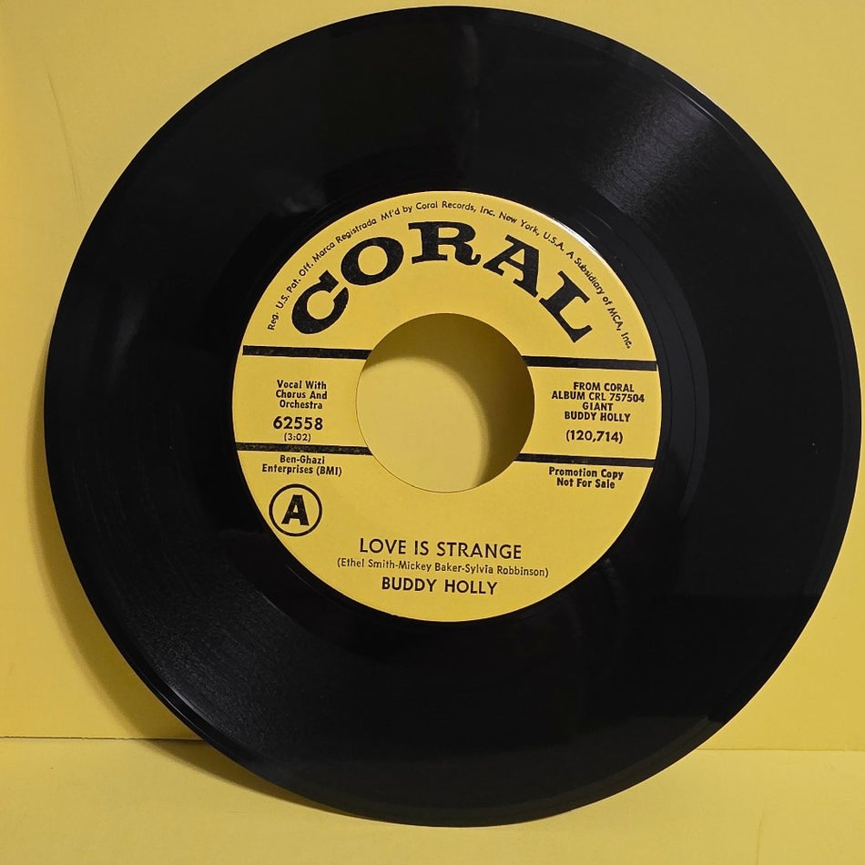 Buddy Holly  - Love Is Strange / You're The One 7" Promo  - 1969 - 62558 - Used - VG++ - Vinyl