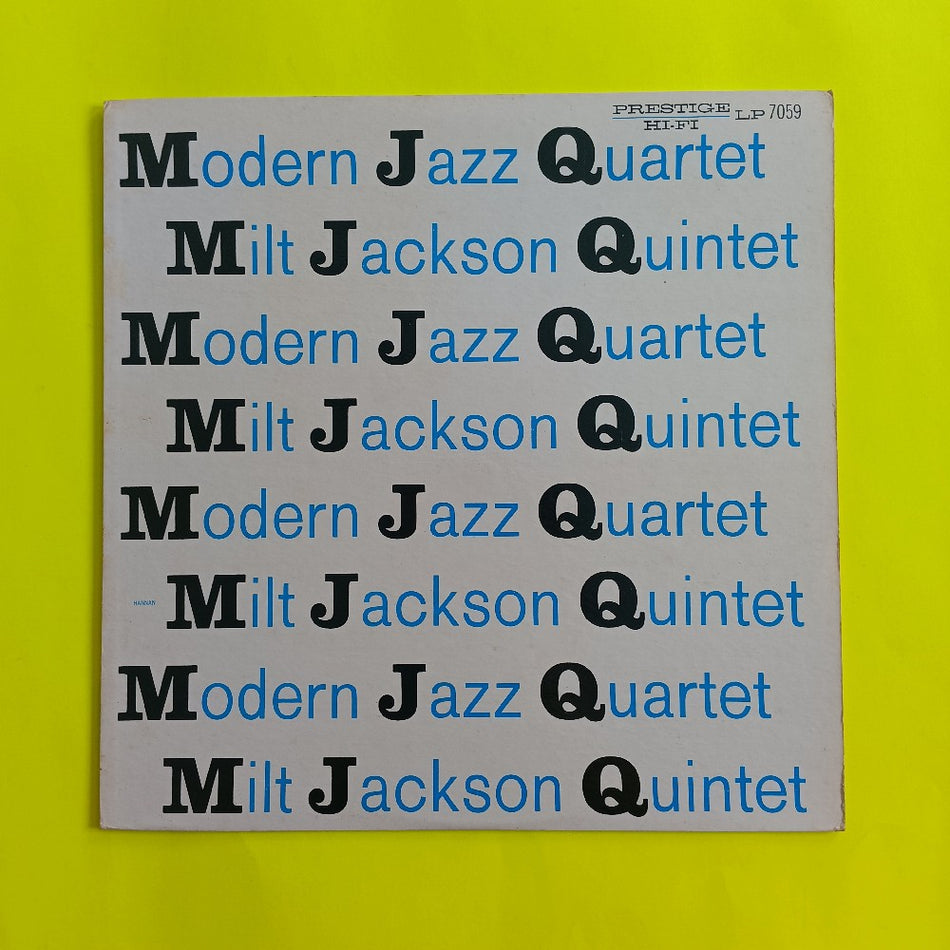 Modern Jazz Quartet & Milt Jackson - MJQ Mono DG - 1958 - PRLP 7059 - Used - VG++ - Vinyl
