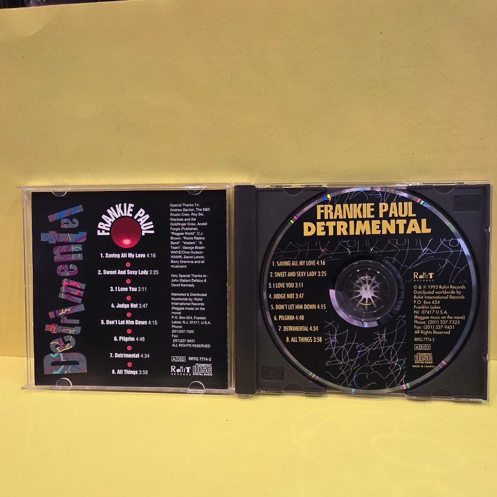 Frankie Paul - Detrimental - 1993 - RRTG 7774-2 - Used - NM - CDs