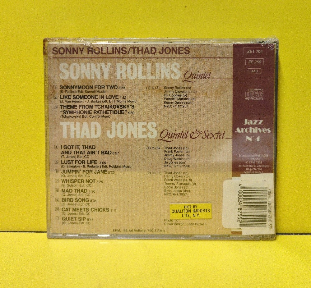 Sonny Rollins / Thad Jones - Sonny Rollins / Thad Jones - 1988 - ZET 704 - New - Sealed - CDs - Reissue - France Import