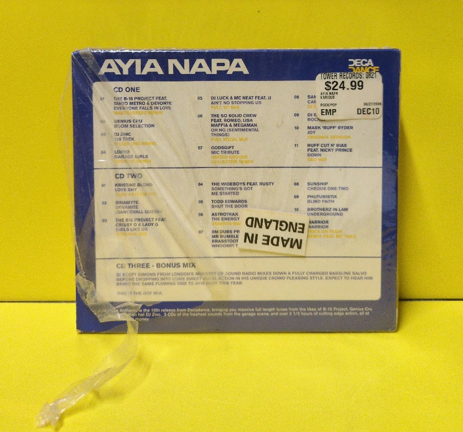 Various - Ayia Napa - 2001 - DECBOX10CD - New - Sealed - CDs - 3xCD Box Set - UK Import