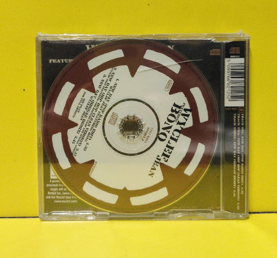 Wyclef Jean Featuring Bono - New Day - 1999 - 668212 5 - New - Sealed - CDs - CD Single - UK Import