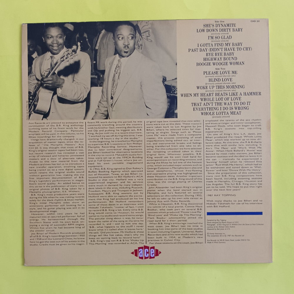 B. B. King - One Nighter Blues GERMANY - 1987 - CHD 201 - Used - VG++ - Vinyl