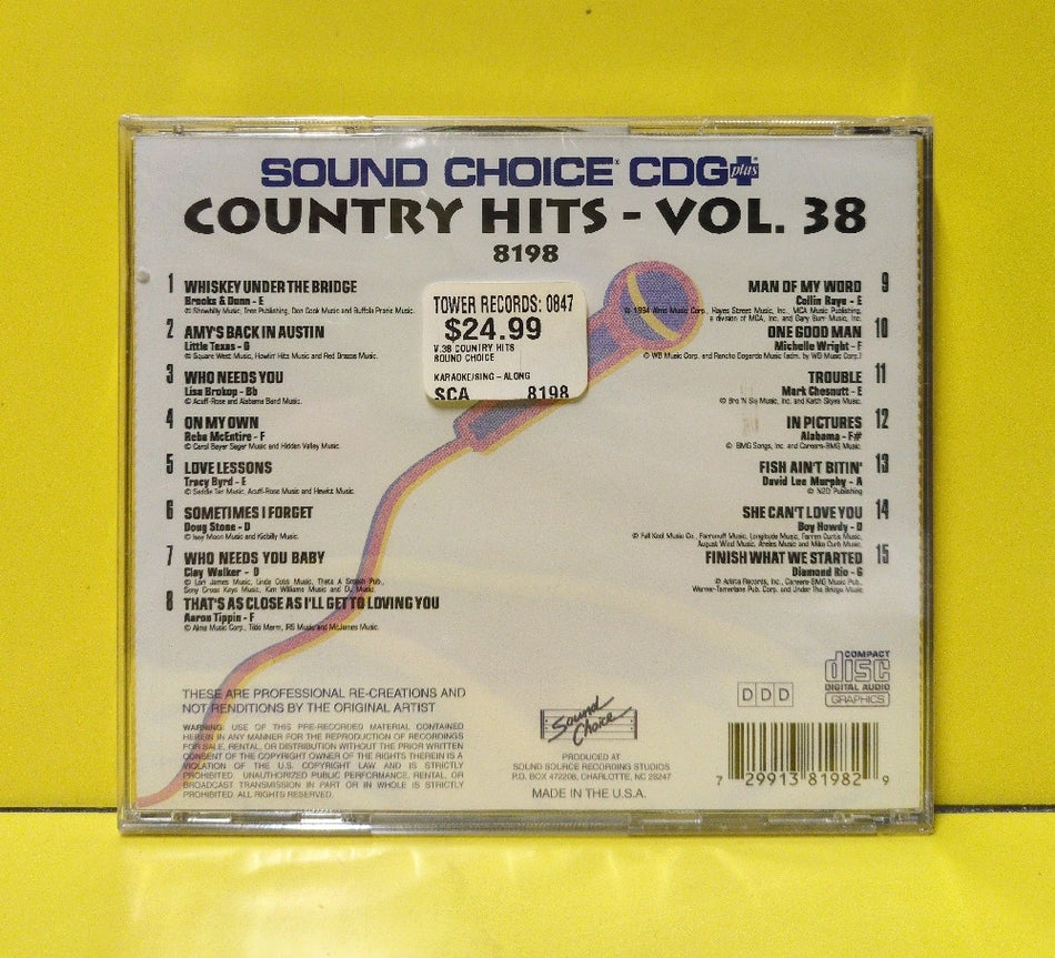 Unknown Artist - Country Hits - Vol. 38 - 8198 - New - Sealed - CDs - Karaoke Spotlight Series