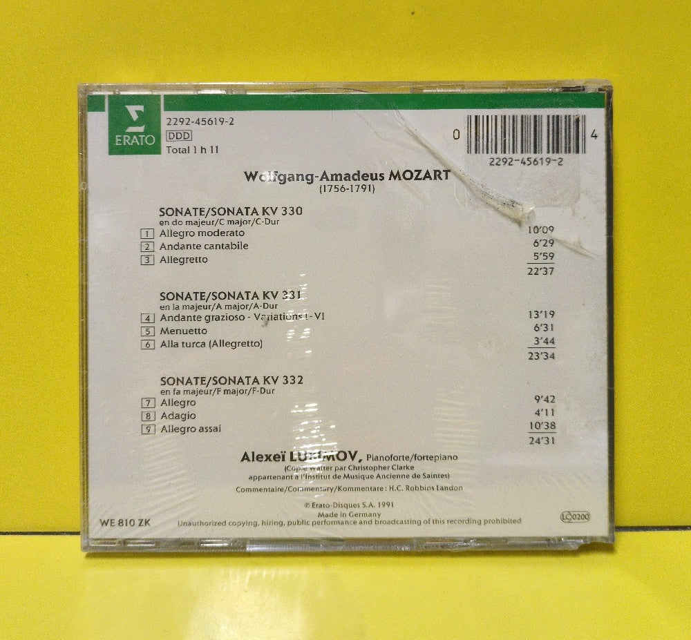 Mozart, Alexei Lubimov - Sonaten Vol. IV • KV 330, 331, 332 - 1991 - 2292-45619-2 - New - Sealed - CDs - European Import