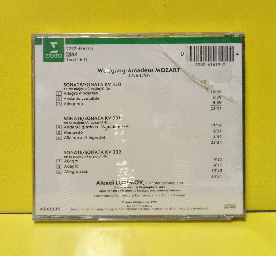 Mozart, Alexei Lubimov - Sonaten Vol. IV • KV 330, 331, 332 - 1991 - 2292-45619-2 - New - Sealed - CDs - European Import