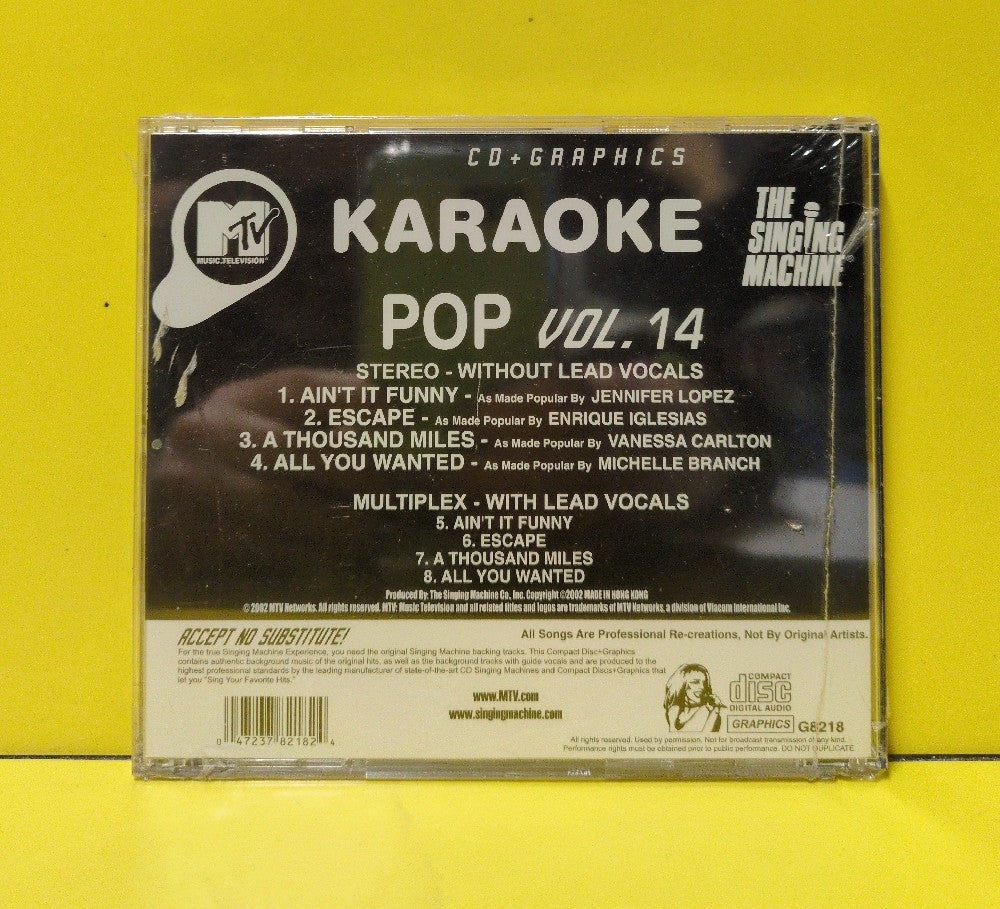 Unknown Artist - MTV Karaoke Pop Hits Vol. 14 - 2002 - G8218 - New - Sealed - CDs
