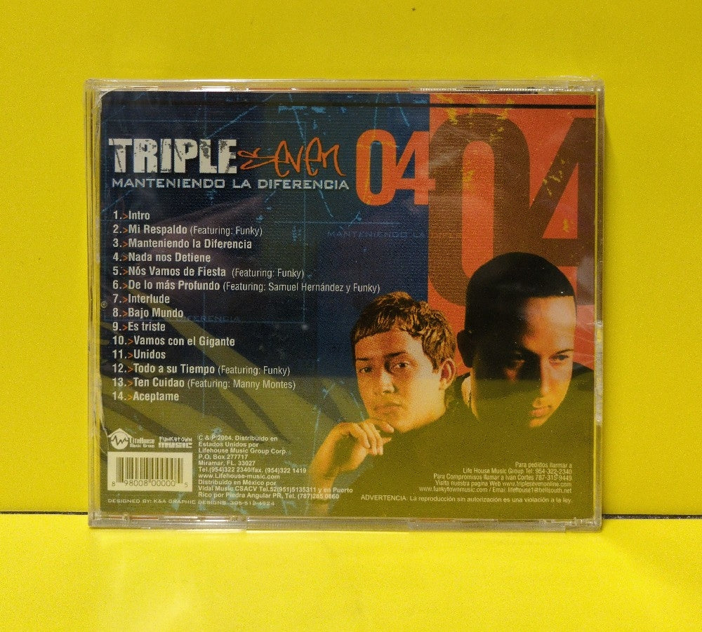Triple Seven - Manteniendo La Diferencia - 2004 - 10304 - New - Sealed - CDs - Puerto Rican Import