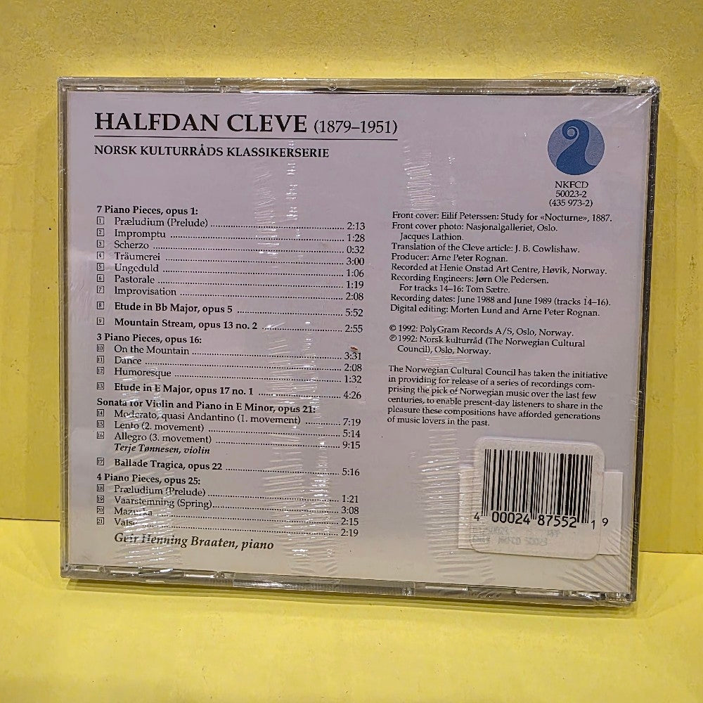 Halfdan Cleve, Geir Henning Braaten - Piano Works - 1992 - New - Sealed - CDs