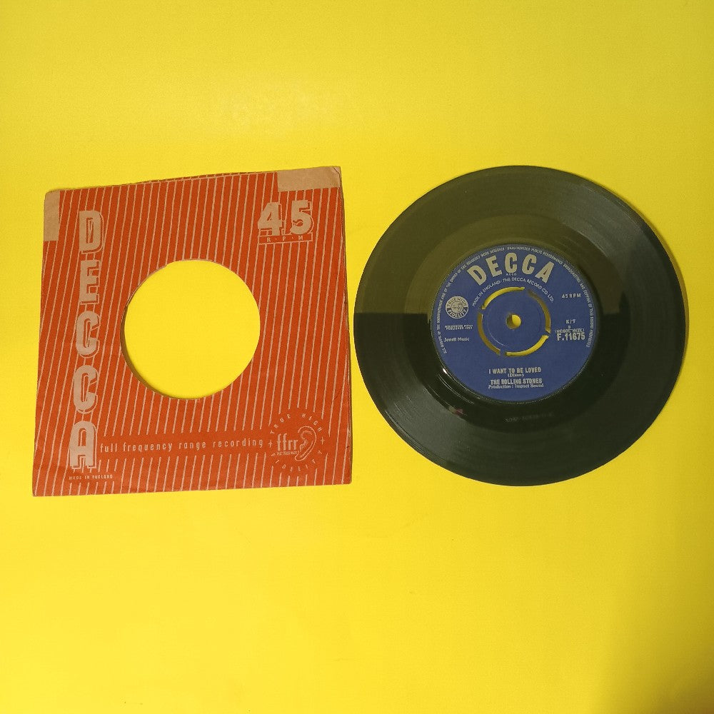 Rolling Stones - Come On / I Want To Be Loved UK 7" 45 - 1963 - F.11675 - Used - VG+ - Vinyl