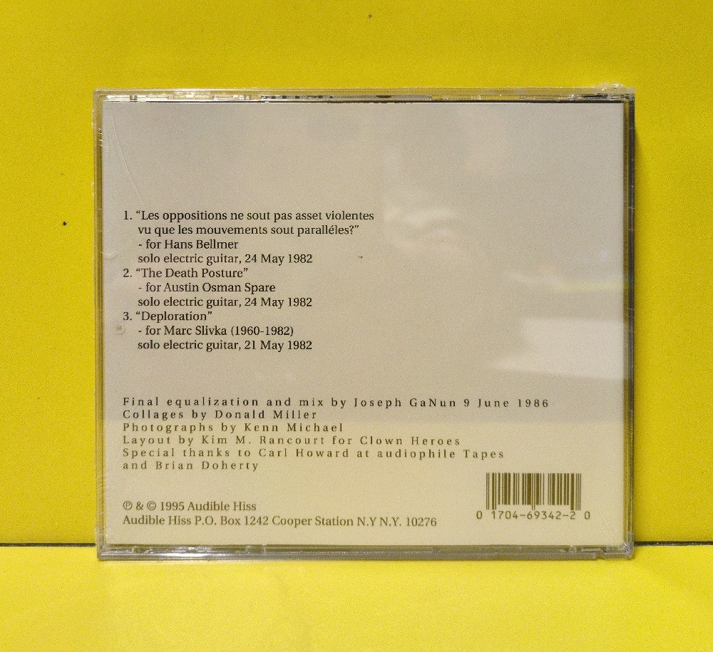 Donald Miller - Little Treatise On Morals - 1995 - Audible Hiss 002 - New - Sealed - CDs