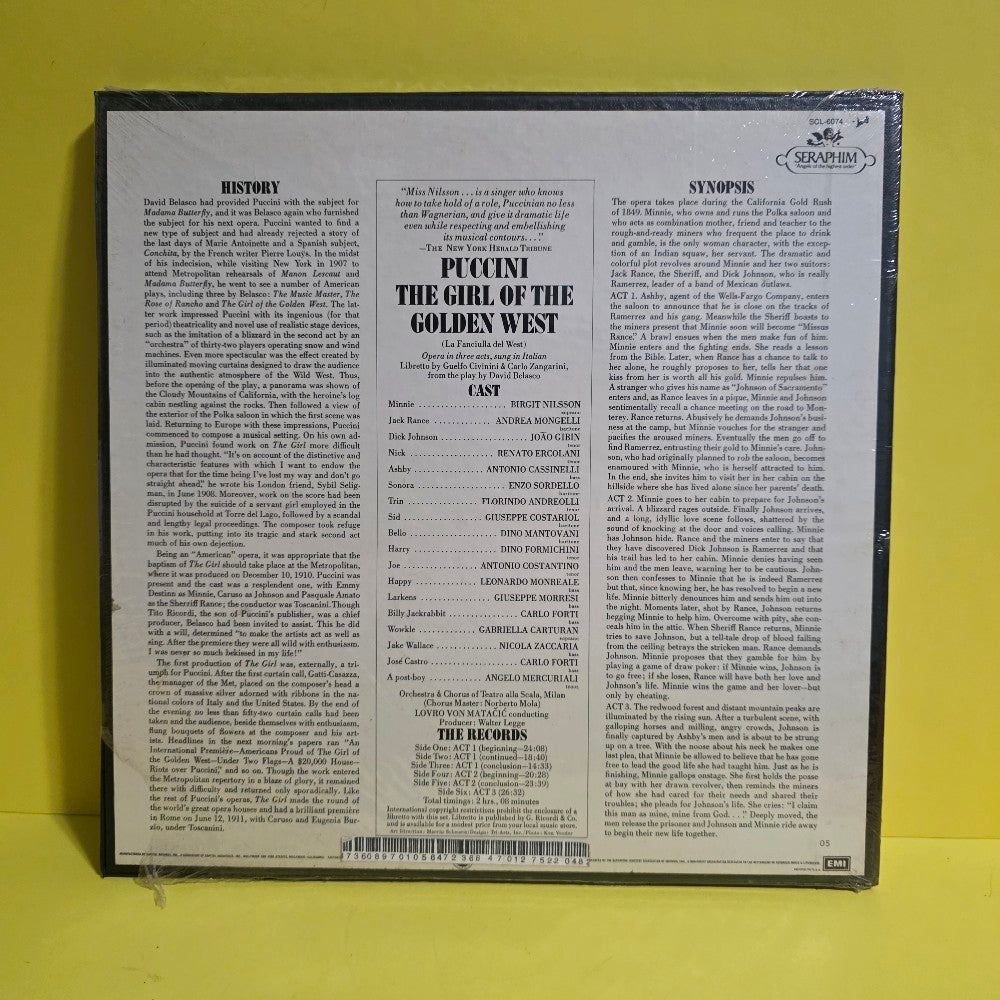 Puccini, Birgit Nilsson,Joao Gibin,Andrea Mongelli - The Girl Of The Golden West - 1972 - SIC-6074 - New - Sealed - Vinyl