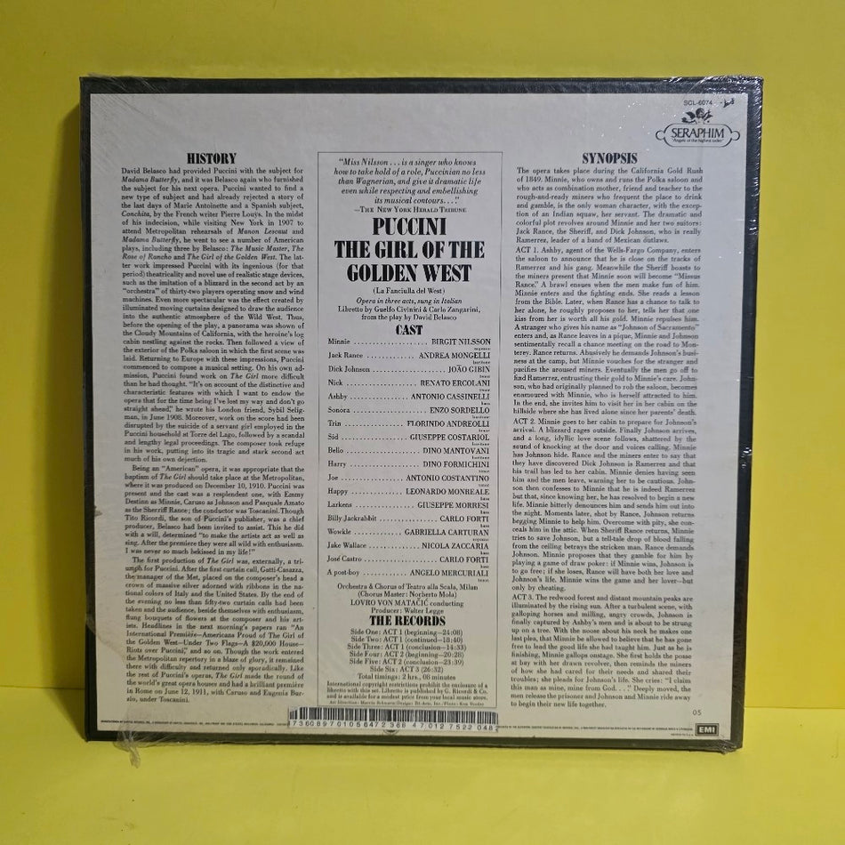 Puccini, Birgit Nilsson,Joao Gibin,Andrea Mongelli - The Girl Of The Golden West - 1972 - SIC-6074 - New - Sealed - Vinyl