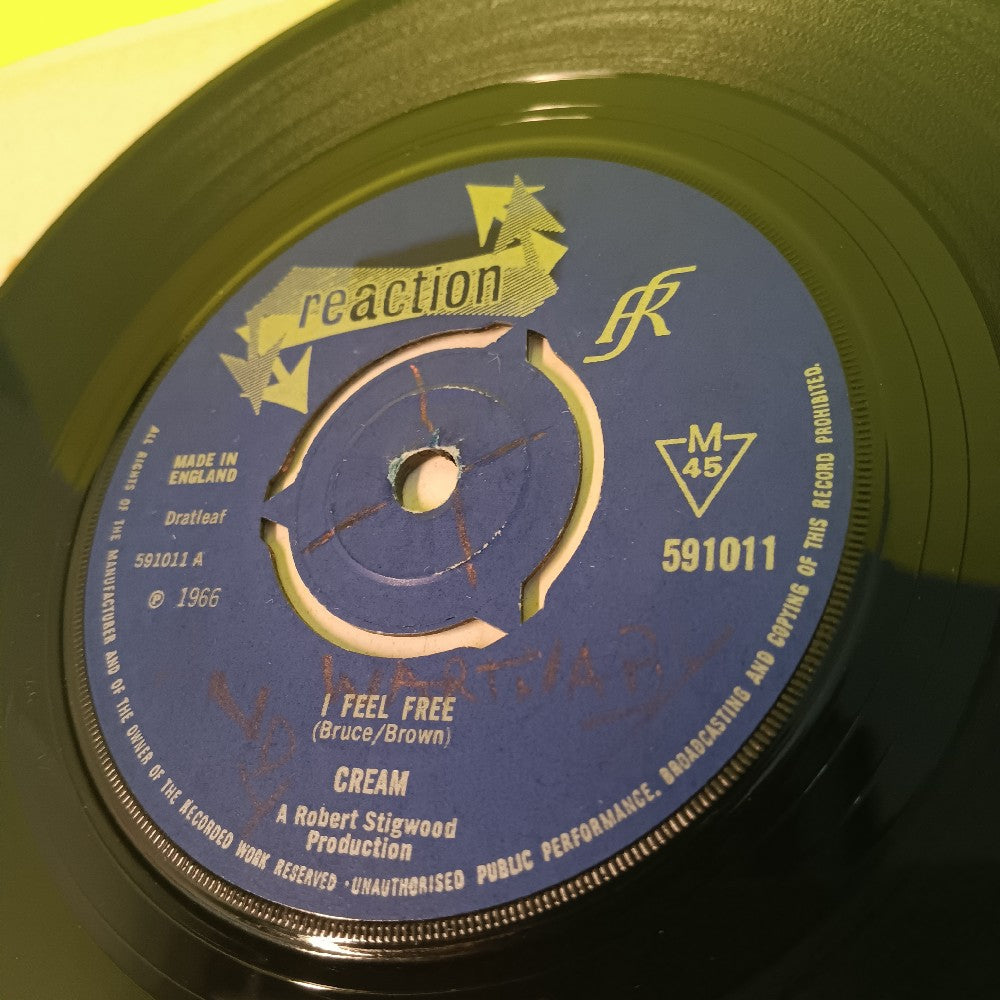 Cream - I Feel Free UK 7" 45 - 1966 - 591011 - Used - VG+ - Vinyl