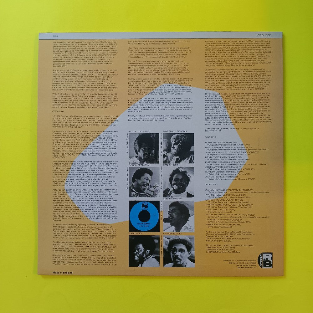 Various - Sehorn's Soul Farm UK - 1982 - CRB 1032 - Used - EX - Vinyl