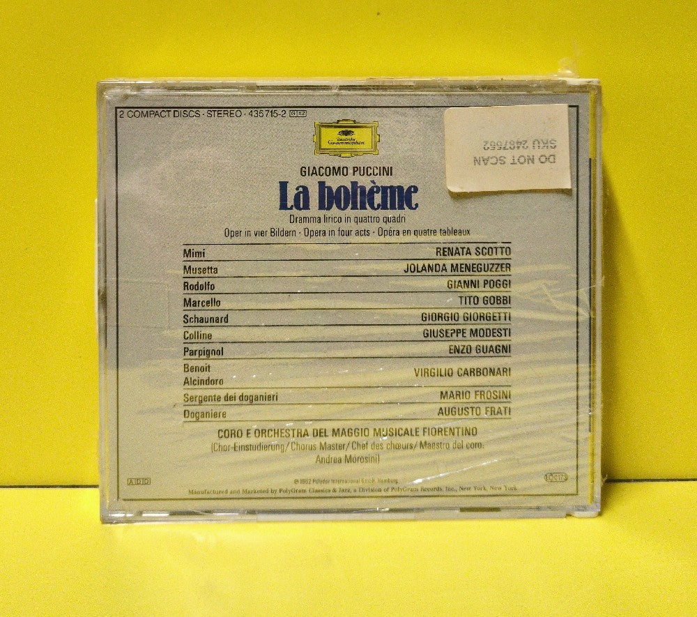 Giacomo Puccini / Renata Scotto •  Gianni Poggi, Jolanda Meneguzzer •  Tito Gobbi / Orchestra E Coro Del Maggio Musicale Fiorentino / Antonino Votto - La Bohème - 435 715-2 - New - Sealed - CDs - 2xCD Set - European Import