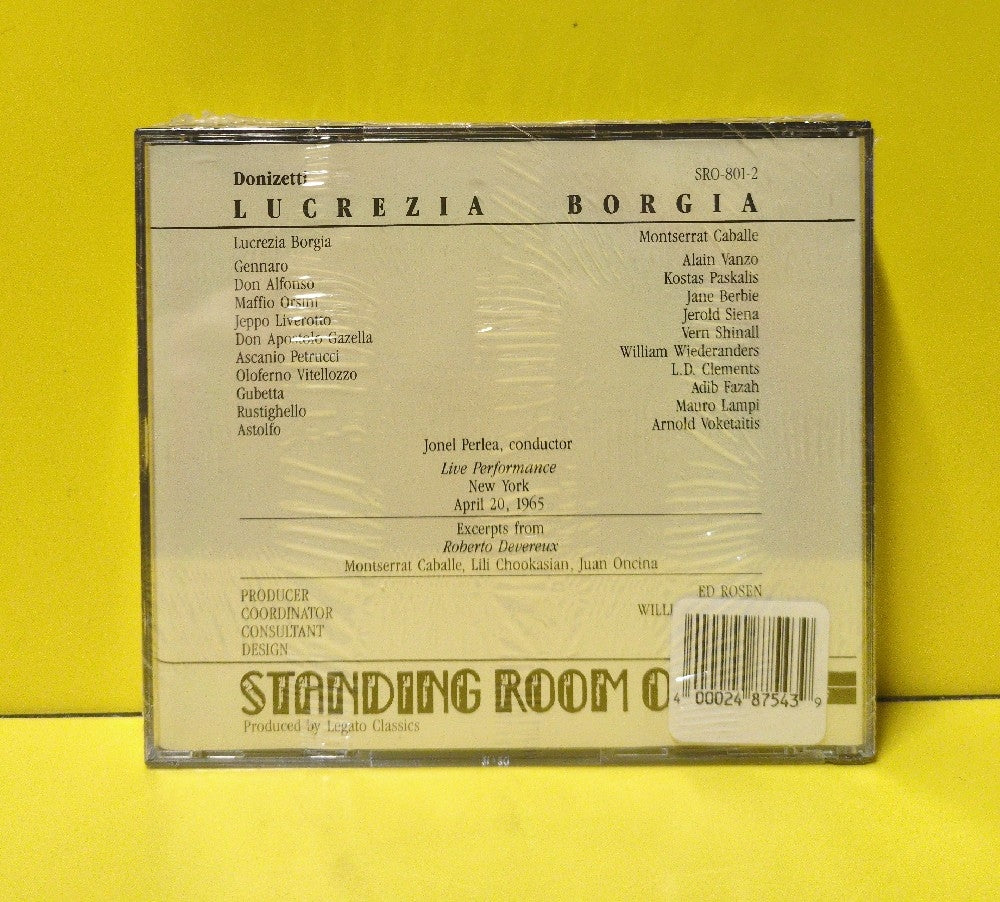 Donizetti - Montserrat Caballe, Vanzo, Paskalis, Berbie, Perlea - Lucrezia Borgia - SRO-801-2 - New - Sealed - CDs - 2xCD Set - Reissue - Remastered