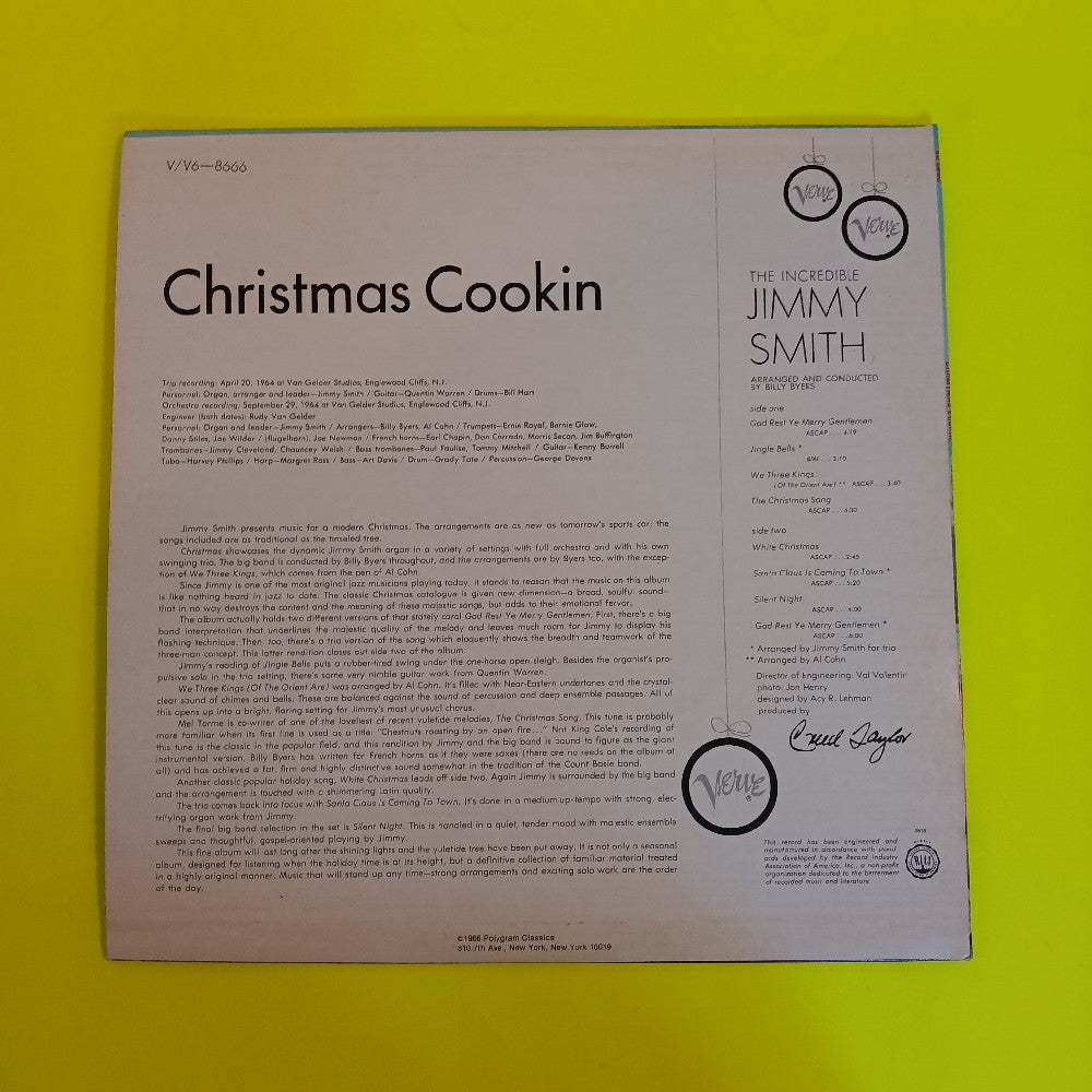 Jimmy Smith - Christmas Cookin' - 1983 - V6-8666 - Used - EX - Vinyl