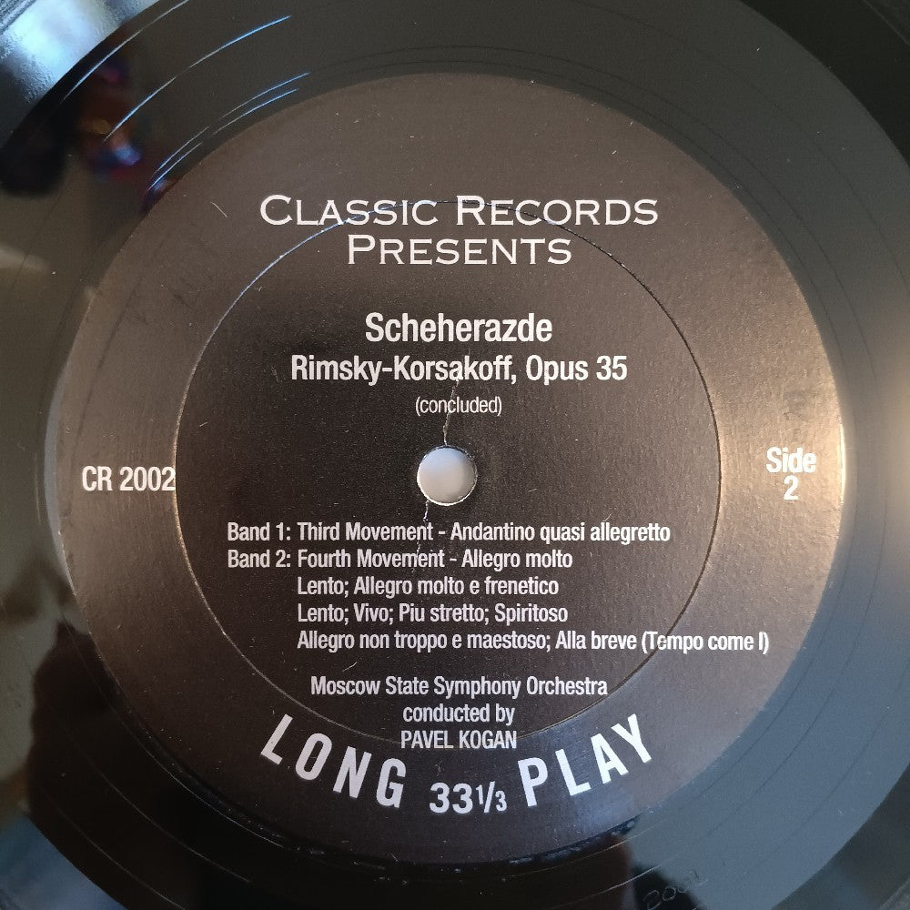 Rimsky-Korsakoff / Pavel Kogan - Scheherazade 200G - 1999 - CR 2002 - Used - EX - Vinyl