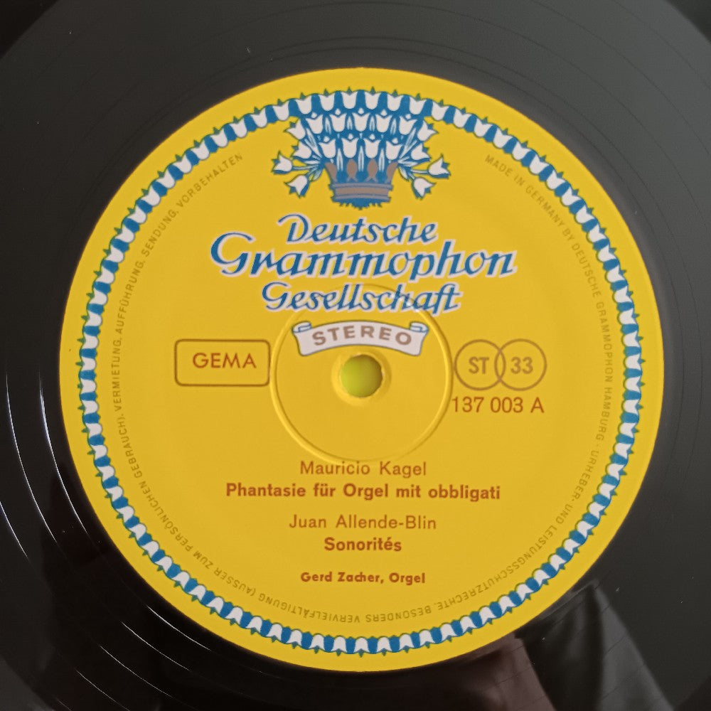 Gerd Zacher / Kagel  - Phantasie Fur Orgel Mit Obbligati GERMANY - 1968 - 137 003 - Used - VG++ - Vinyl