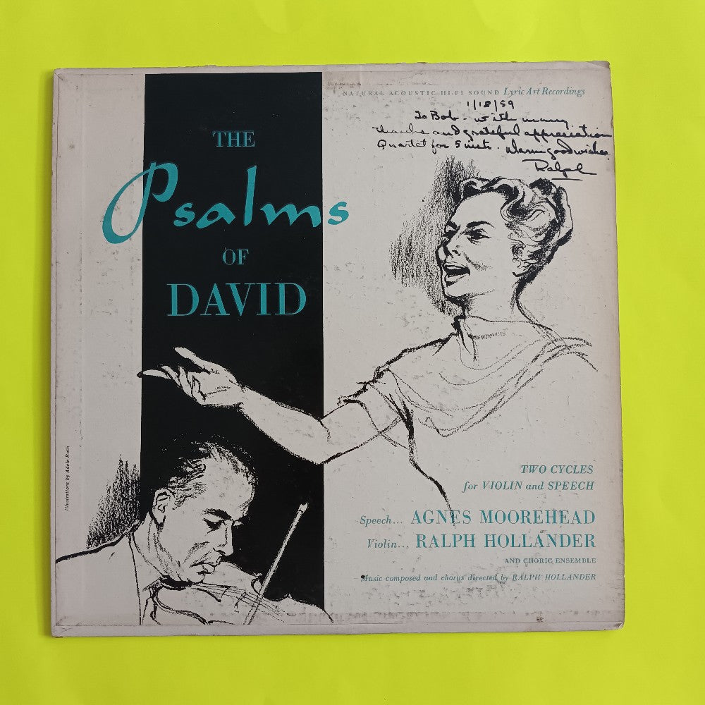 Agnes Moorehead / Ralph Hollander AUTOGRAPHED - The Psalms Of David - AMRH-003 - Used - VG++ - Vinyl