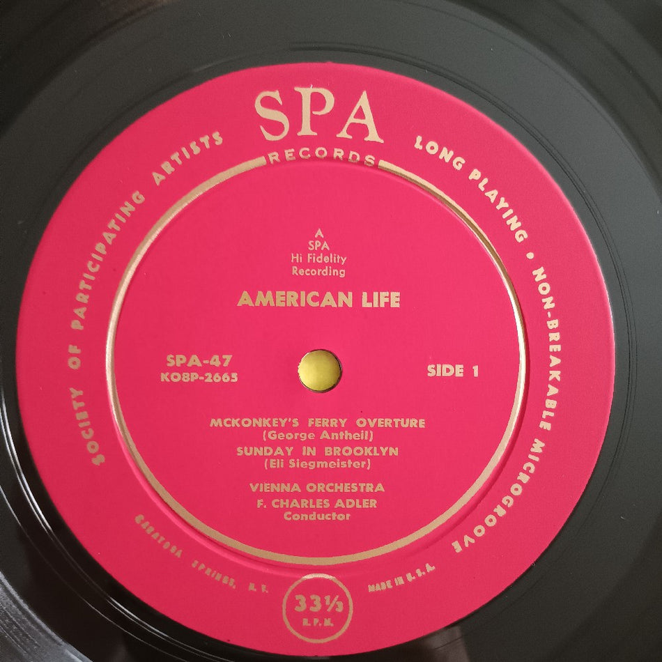 F. Charles Adler - American Life - 1954 - SPA-47 - Used - VG++ - Vinyl