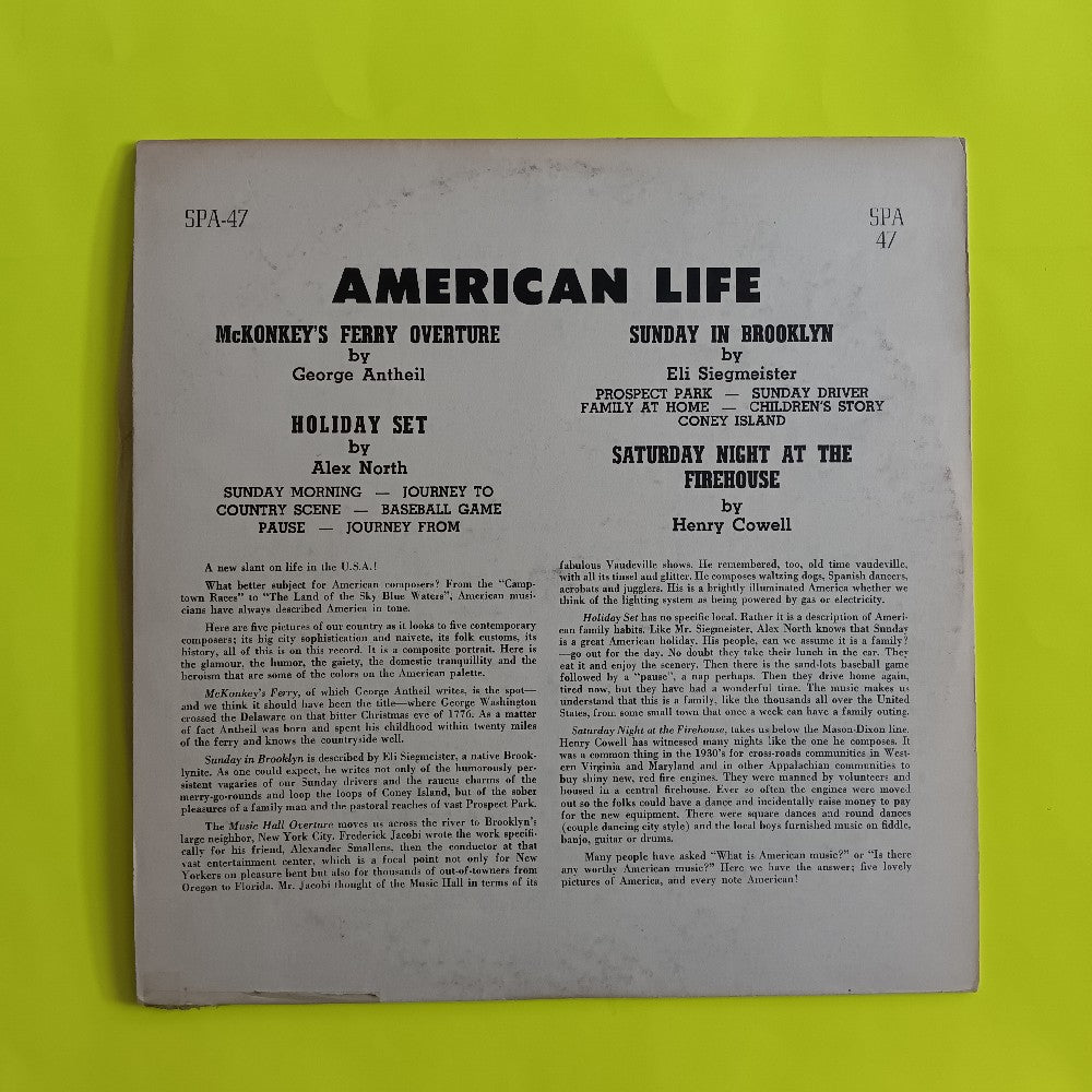 F. Charles Adler - American Life - 1954 - SPA-47 - Used - VG++ - Vinyl