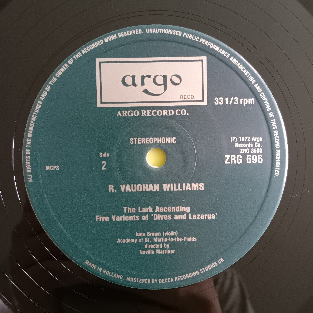 Vaughan Williams / Neville Marriner - Fantasia On A Theme HOLLAND - 1972 - ZRG 696 - Used - NM - Vinyl