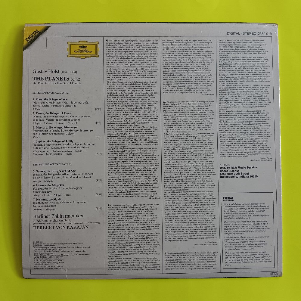 Gustav Holst / Van Karajan - The Planets EU SHRINK - 1981 - 2532 019 - Used - NM - Vinyl