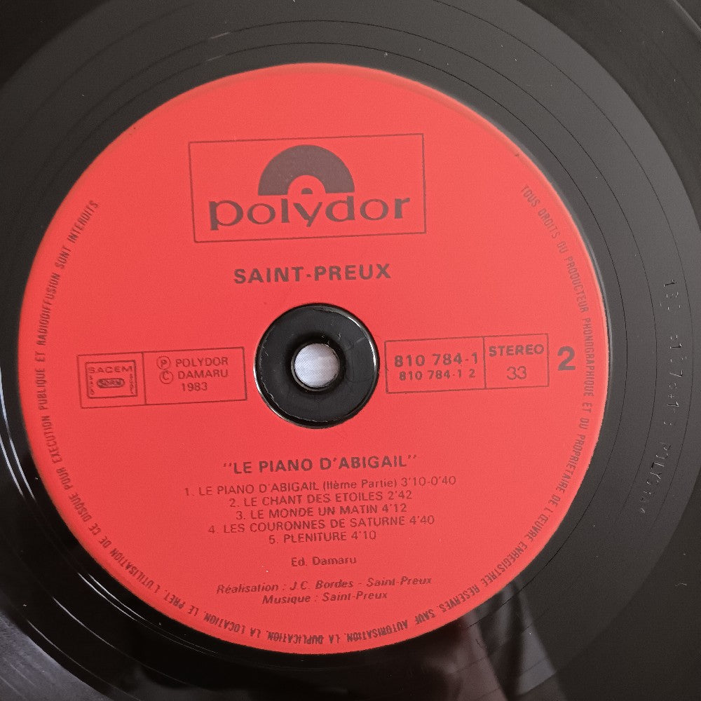 Saint-Preux - Le Piano D'Abigail FRANCE - 1983 - 810 784-1 - Used - EX - Vinyl