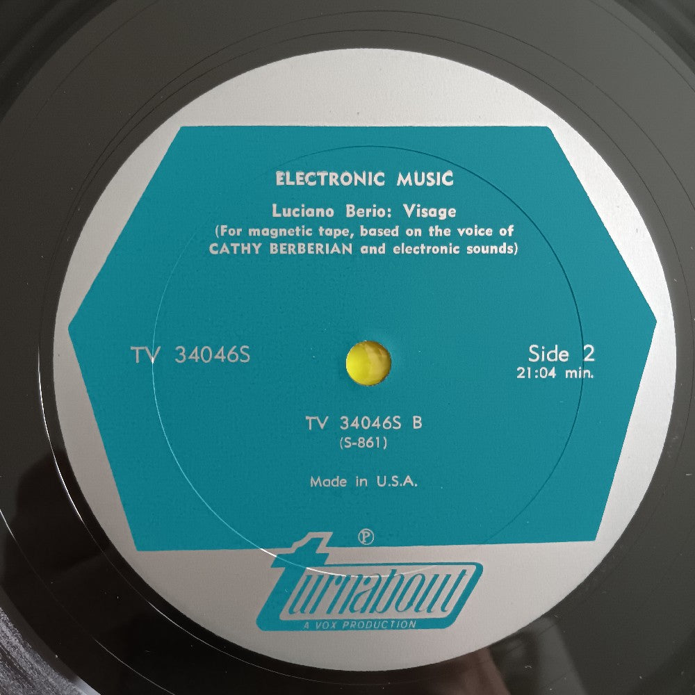 John Cage / Berio / Mimaroglu - Electronic Music - 1966 - TV 340465 - Used - VG++ - Vinyl