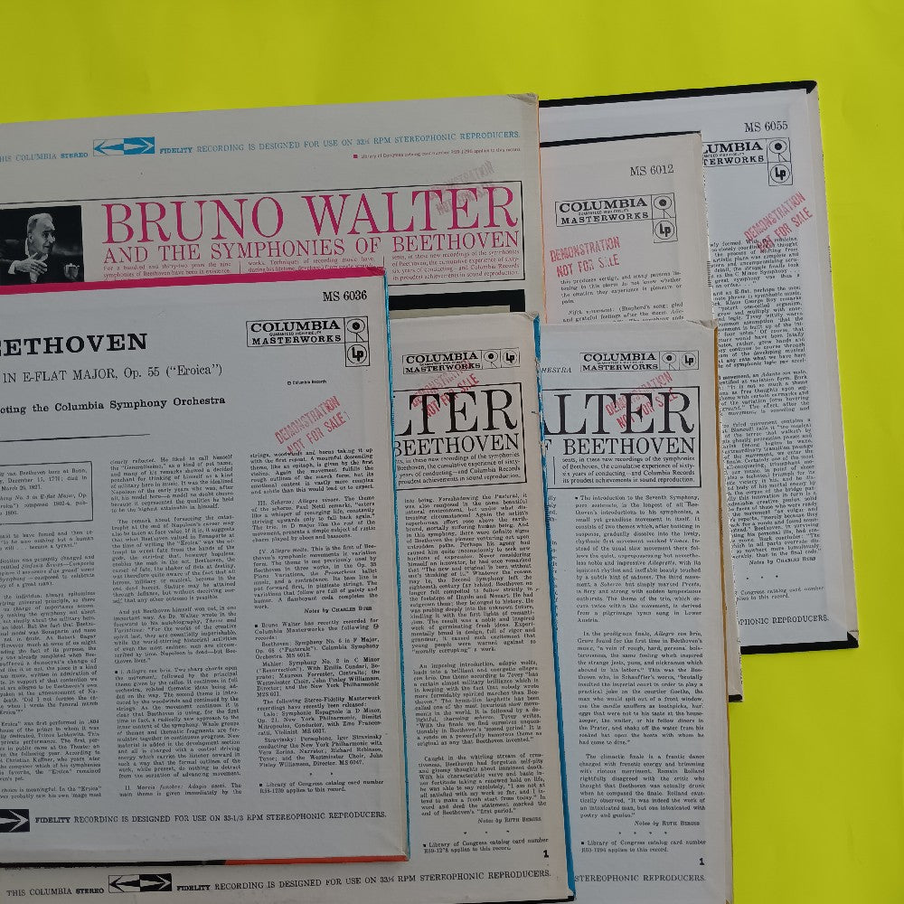 Bruno Walter / Beethoven - The Nine Symphonies 7LP Box Set PROMO - D7S 610 - Used - EX - Vinyl