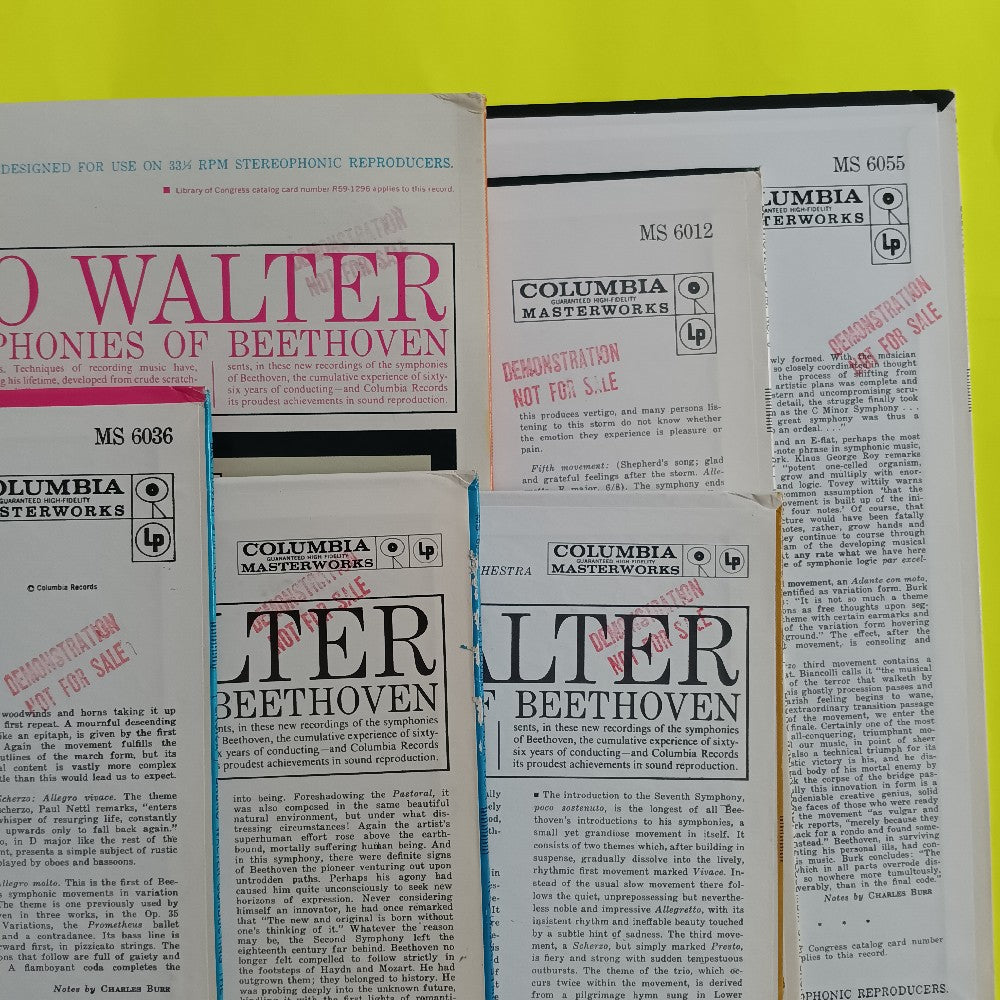 Bruno Walter / Beethoven - The Nine Symphonies 7LP Box Set PROMO - D7S 610 - Used - EX - Vinyl