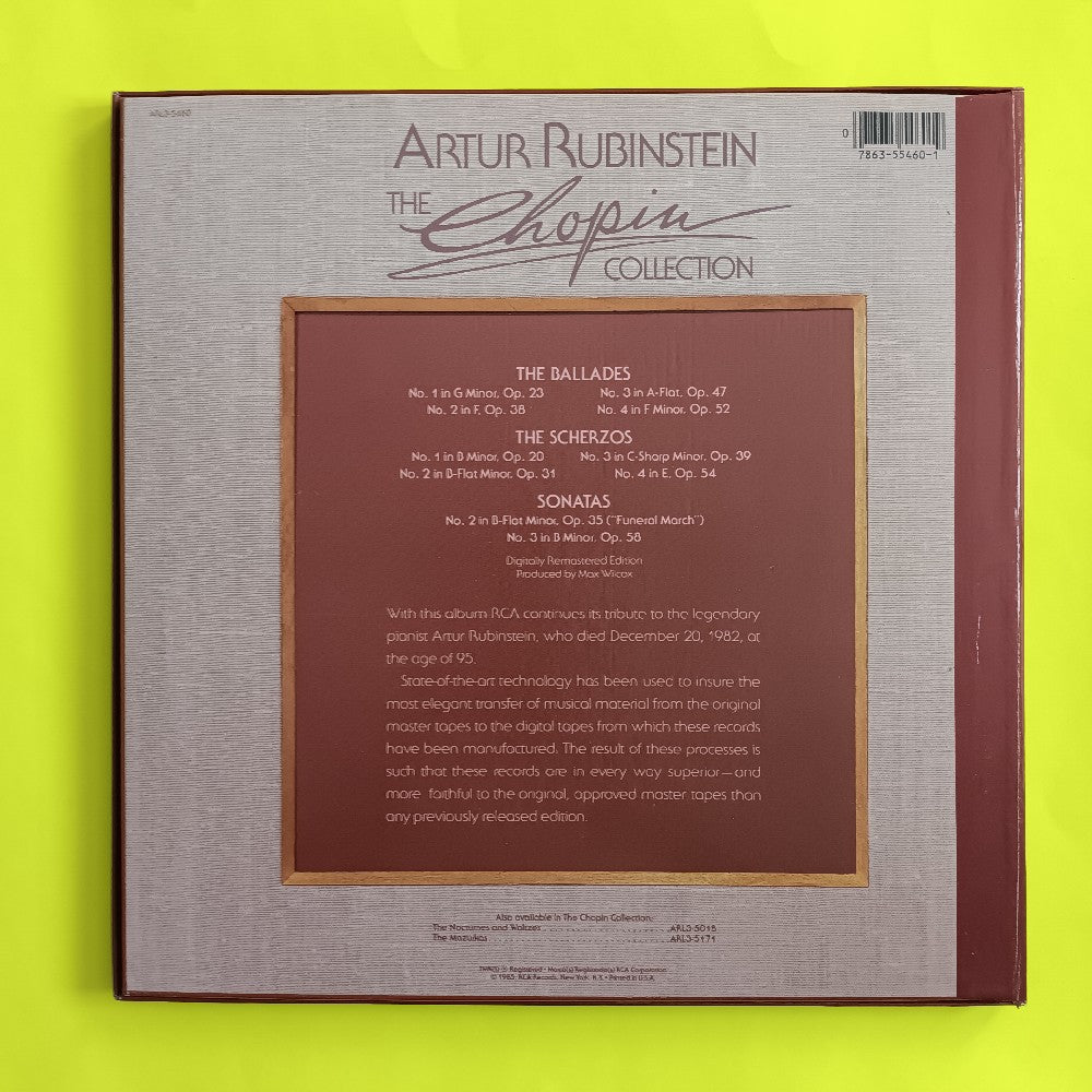 Artur Rubinstein / Chopin - The Chopin Collection 3LP Box Set - 1985 - ARL3-5460 - Used - NM - Vinyl