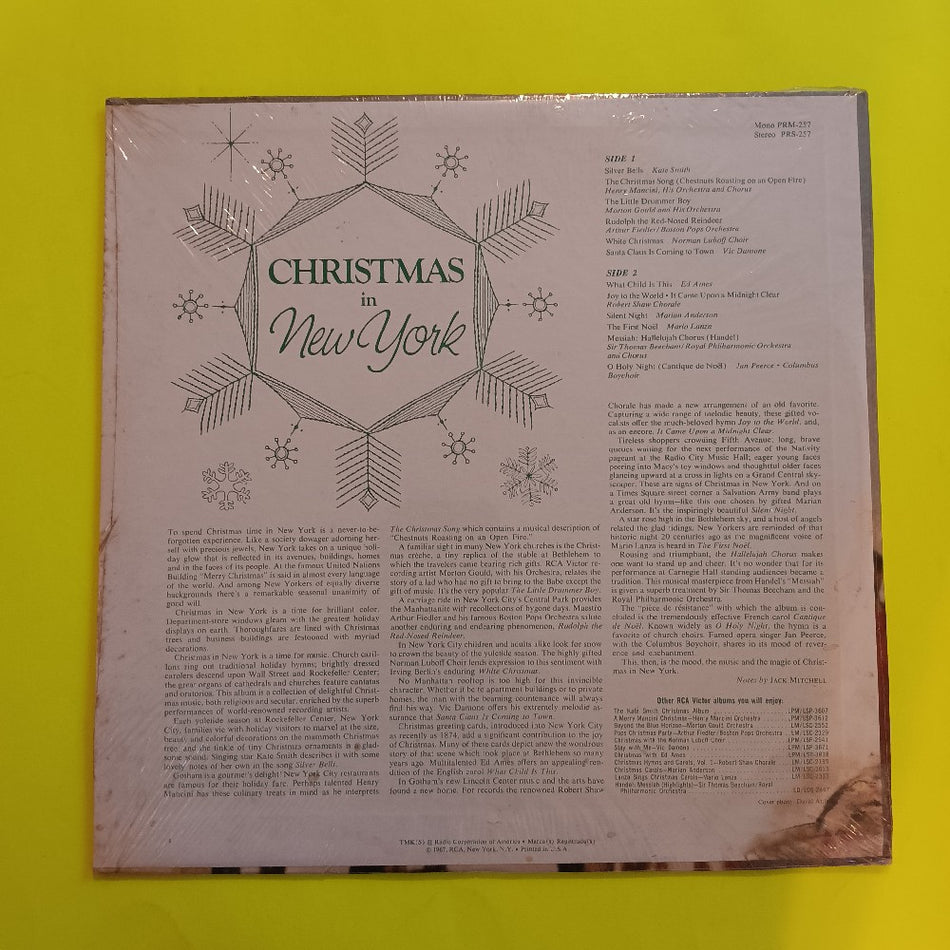 Various - Christmas In New York - 1967 - PRS 257 - New - Sealed - Vinyl