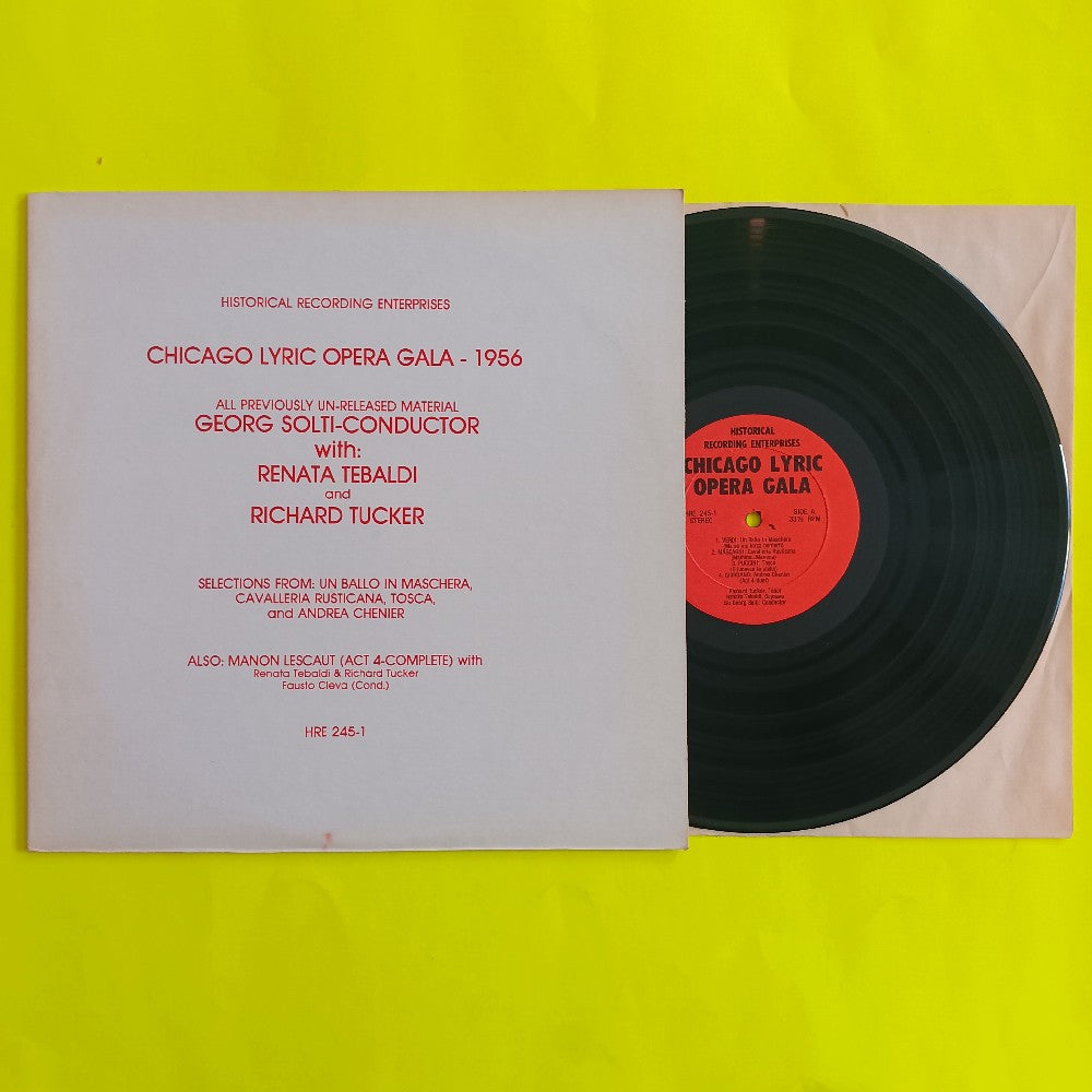 Renata Tebaldi & Richard Tucker - Chicago Lyric Opera Gala 1956 - HRE 245-1 - Used - VG++ - Vinyl