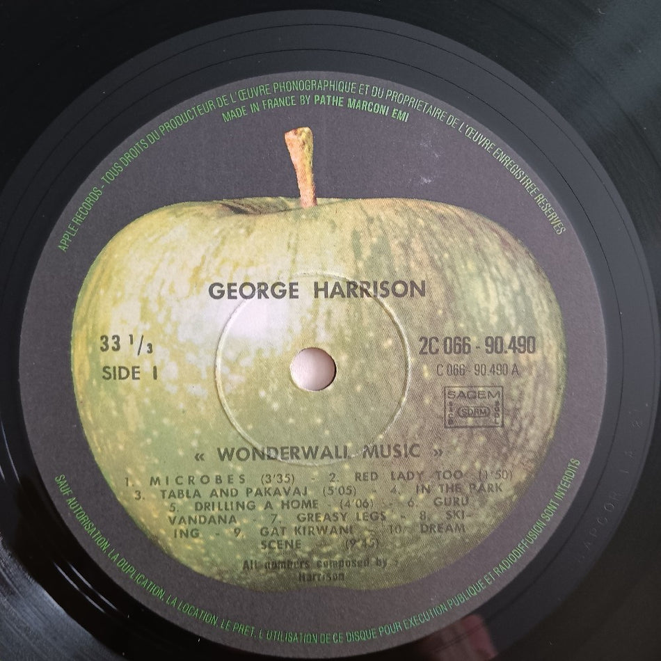 George Harrison - Wonderwall Music FRANCE - 1968 - 2C 066-90490 - Used - EX - Vinyl
