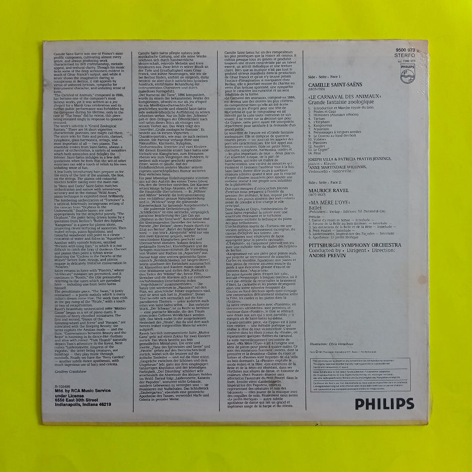 Andrea Previn - Saint-Saens Carnaval Des Animaux / Ravel Ma Mere L'Oye - 1981 - 9500 973 - New - Sealed - Vinyl