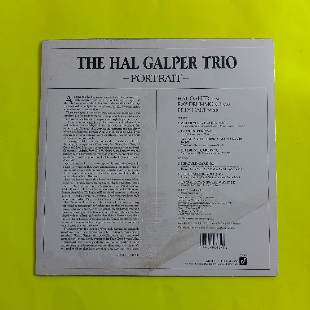 The Hal Galper Trio - Portrait PROMO - 1989 - CJ-383 - New - Sealed - Vinyl