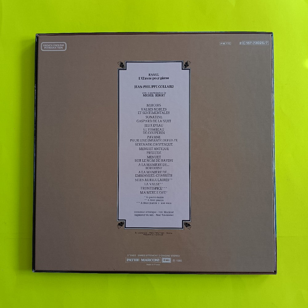 Jean-Philippe Collard / Beroff - Ravel: L'oeuvre Pour Piano FRANCE 3LP BOX SET - 1980 - 2C 167-73025/7 - Used - NM - Vinyl