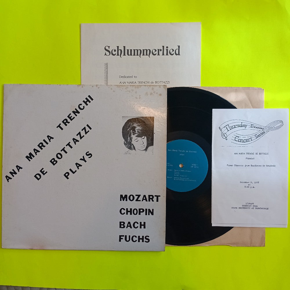 Ana Maria Trenchi De Bottazzi - Plays Mozart Chopin Bach Fuchs - HF 101 - Used - VG++ - Vinyl