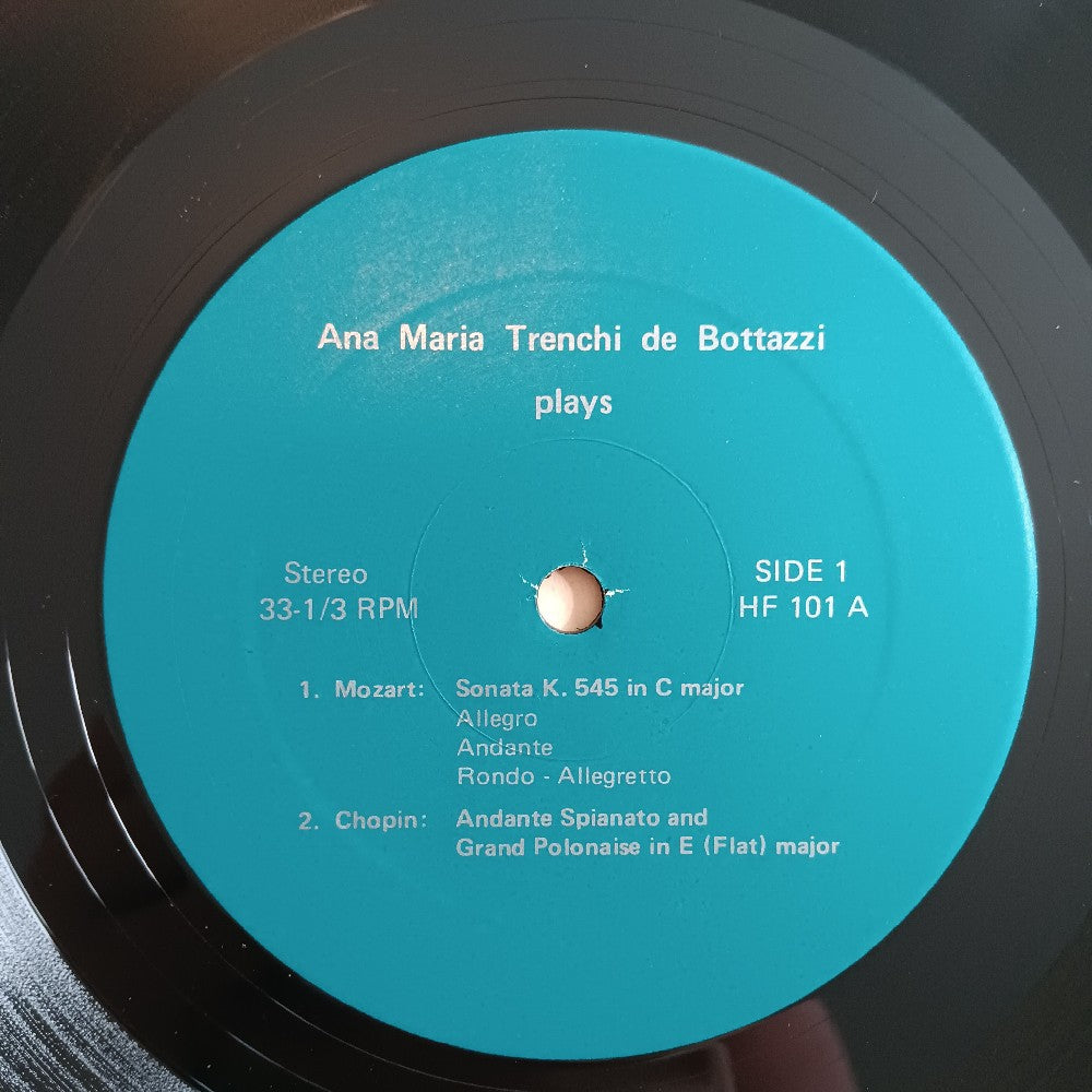 Ana Maria Trenchi De Bottazzi - Plays Mozart Chopin Bach Fuchs - HF 101 - Used - VG++ - Vinyl