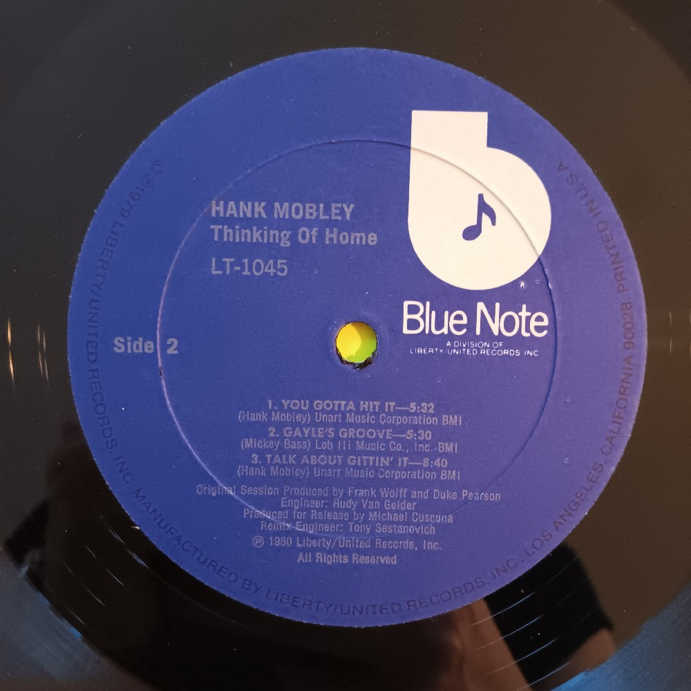 Hank Mobley - Thinking Of Home - 1980 - LT 1045 - Used - VG++ - Vinyl
