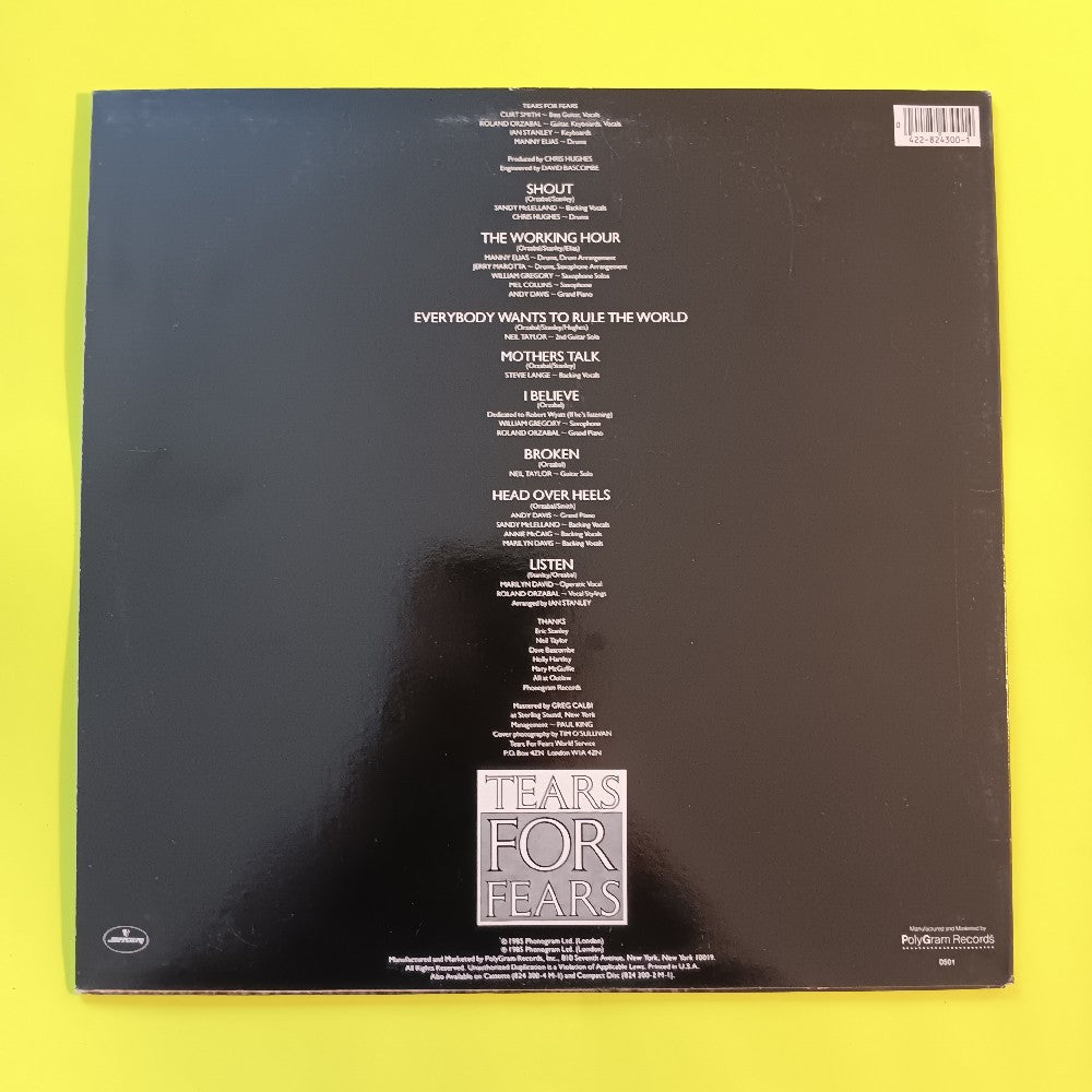 Tears For Fears - Songs From The Big Chair - 1985 - 824 300-1 M-1 - Used - VG++ - Vinyl