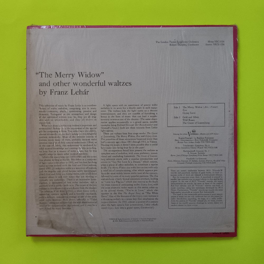 Franz Legar / Robert Sharples - The Merry Widow & Other Waltzes - 1965 - VICS-1106 - Used - VG++ - Vinyl